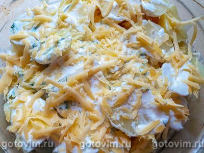 Семга в духовке, запеченная с картошкой в сметане Семга в духовке, запеченная с картошкой в сметане