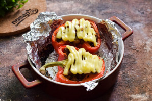 Болгарский перец фаршированный куриной печенью