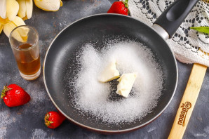 Десерт "Фламбе заката"