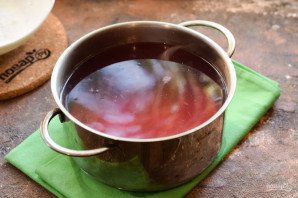 Компот из клубники с мятой и апельсином