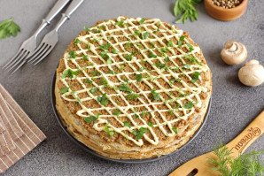 Несладкий блинный торт