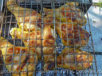Куриные ножки на мангале, маринованные в соевом соусе