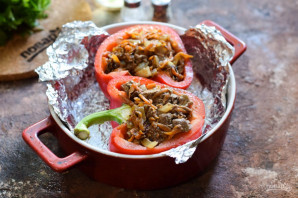 Болгарский перец фаршированный куриной печенью