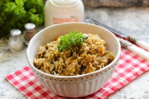 Овощное рагу с рисом и баклажанами