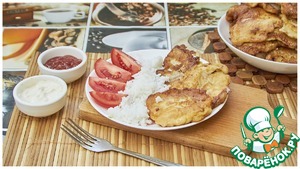 Пангасиус в сметанном кляре на сковороде