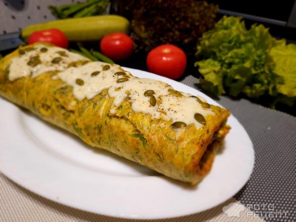 Рецепт: Рулет из кабачков - С начинкой на Ваш вкус!