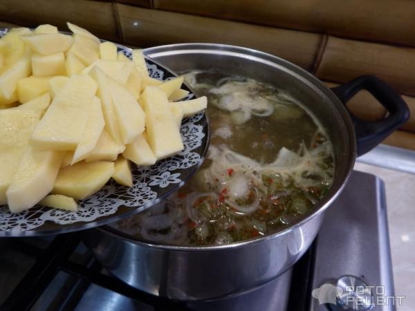 Рецепт: Суп из кабачка - Легкий супчик на мясном бульоне Рецепт: Суп из кабачка - Легкий супчик на мясном бульоне