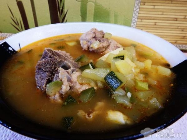 Рецепт: Суп из кабачка - Легкий супчик на мясном бульоне Рецепт: Суп из кабачка - Легкий супчик на мясном бульоне