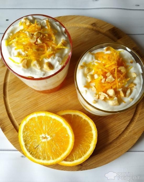 Рецепт: Трайфл в стакане - апельсиновый Рецепт: Трайфл в стакане - апельсиновый