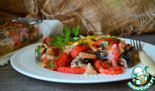 Скумбрия по-болгарски в винном соусе