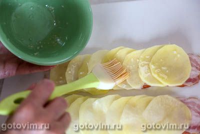 Розочки из картофеля с беконом