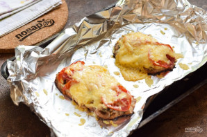 Мясо по-французски в фольге с грибами Мясо по-французски в фольге с грибами