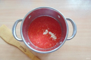 Протертые помидоры с чесноком на зиму Протертые помидоры с чесноком на зиму