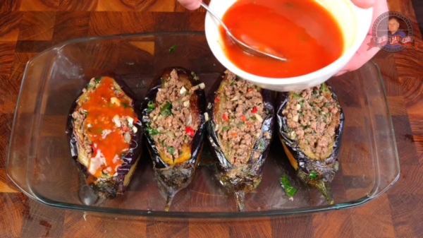 Баклажан фаршированный мясом. карныярык Баклажан фаршированный мясом. карныярык