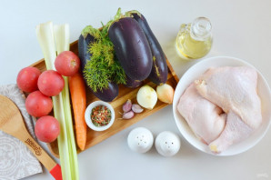 Рагу из баклажанов с курицей