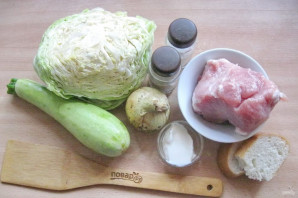 Ленивые голубцы с капустой и кабачками