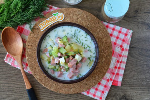 Окрошка с маринованными огурцами