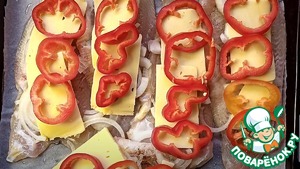 Пангасиус с сыром и овощами