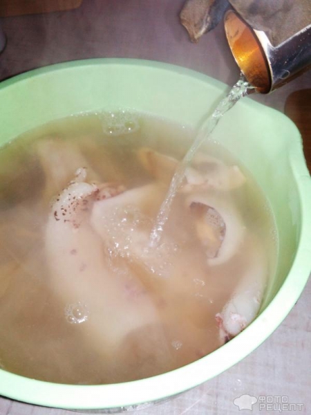 Рецепт: Кальмар жареный в сметане - Нежнейший и вкусный: в сметанно- соевом соусе