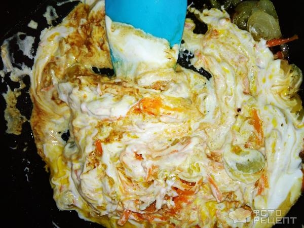 Рецепт: Кальмар жареный в сметане - Нежнейший и вкусный: в сметанно- соевом соусе