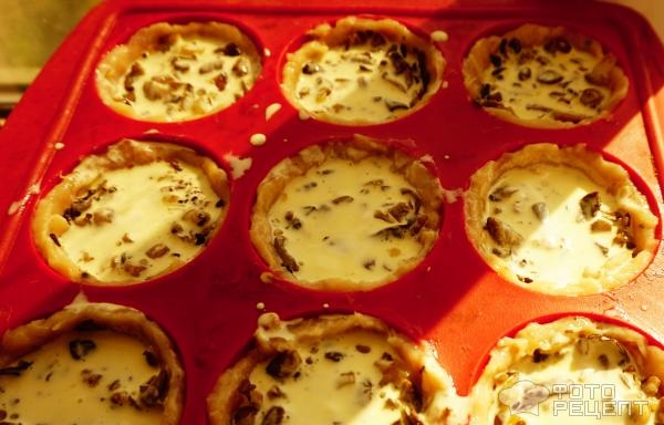 Рецепт: Корзиночки из куриного "теста" - с грибной начинкой