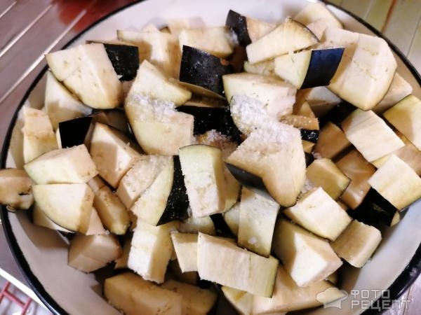 Рецепт: Рагу из баклажанов - С яблоками