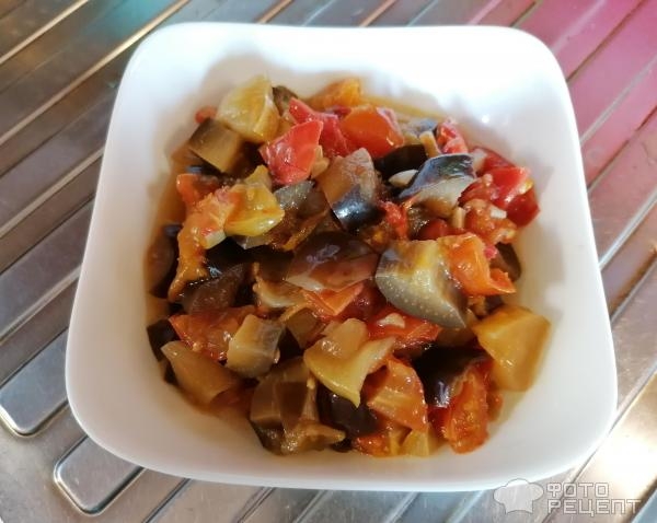 Рецепт: Рагу из баклажанов - С яблоками