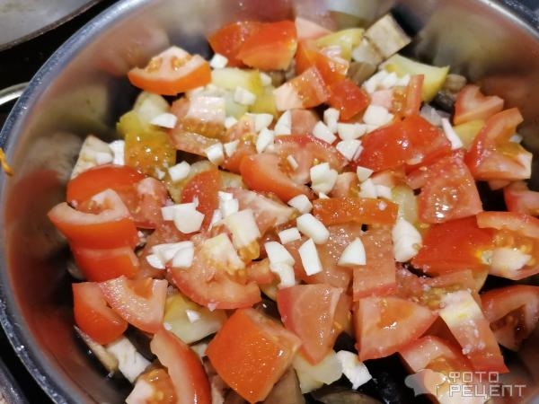 Рецепт: Рагу из баклажанов - С яблоками