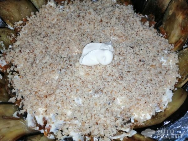 Рецепт: Салат с баклажанами - Оригинально, красиво, вкусно, сытно! Гости удивятся!