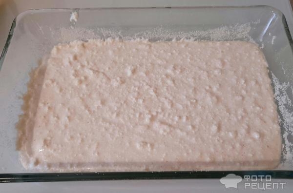 Рецепт: Запеканка творожно-фруктовая - Двуслойная творожная запеканка с нектаринами и грушами, из домашнего творога.