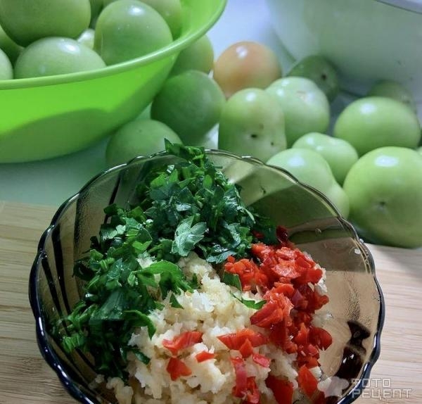 Рецепт: Зеленые помидоры маринованные - быстрое приготовление