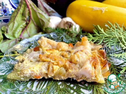 Рыбная запеканка с кабачком