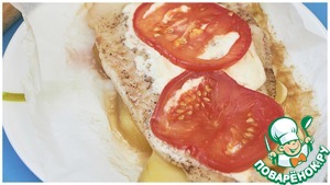 Запечённый пангасиус в пергаменте, в духовке