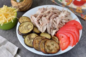 Кесадилья с курицей и баклажанами