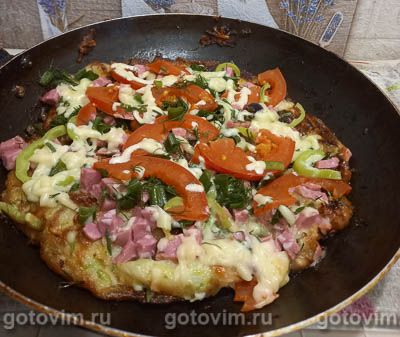 Пицца из кабачков на сковороде