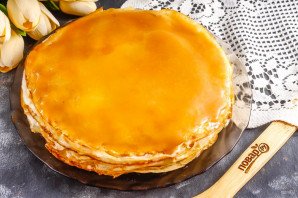 Блинный торт с карамелью Блинный торт с карамелью