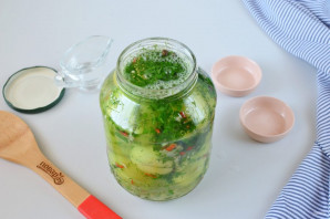 Помидоры зеленые фаршированные на зиму