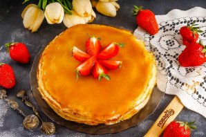 Блинный торт с карамелью Блинный торт с карамелью