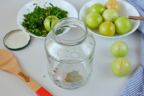 Помидоры зеленые фаршированные на зиму