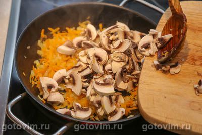 Гречка с фаршем и грибами на сковороде Гречка с фаршем и грибами на сковороде