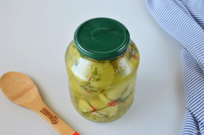 Помидоры зеленые фаршированные на зиму