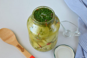 Помидоры зеленые фаршированные на зиму