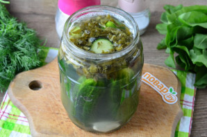 Огурцы с щавелем на зиму