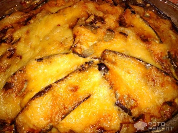 Рецепт: Баклажановая запеканка - с мясным фаршем "Обжорка летняя"