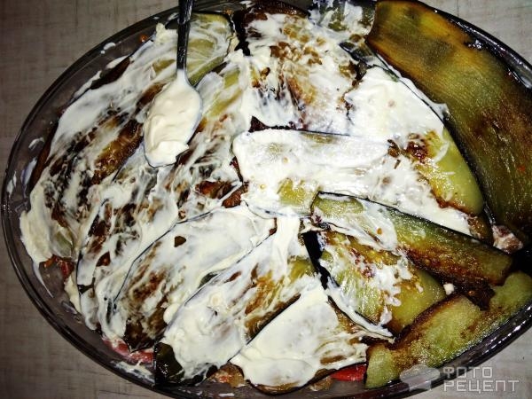 Рецепт: Баклажановая запеканка - с мясным фаршем "Обжорка летняя"