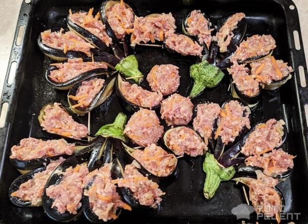 Рецепт: Баклажаны запеченные в духовке - "в цветочек"