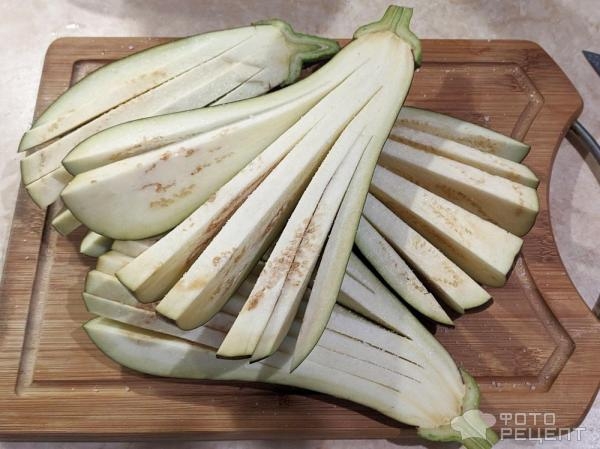 Рецепт: Баклажаны запеченные в духовке - "в цветочек"