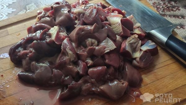 Рецепт: Блинчики фаршированные куриными потрошками - Просты в приготовлении и вкусные!