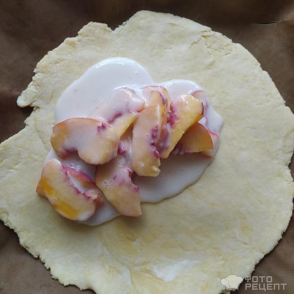 Рецепт: Галета фруктовая - С персиками и малиной