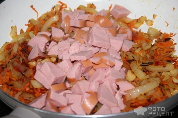 Рецепт: Гречка по-купечески - с сардельками